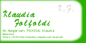 klaudia folfoldi business card